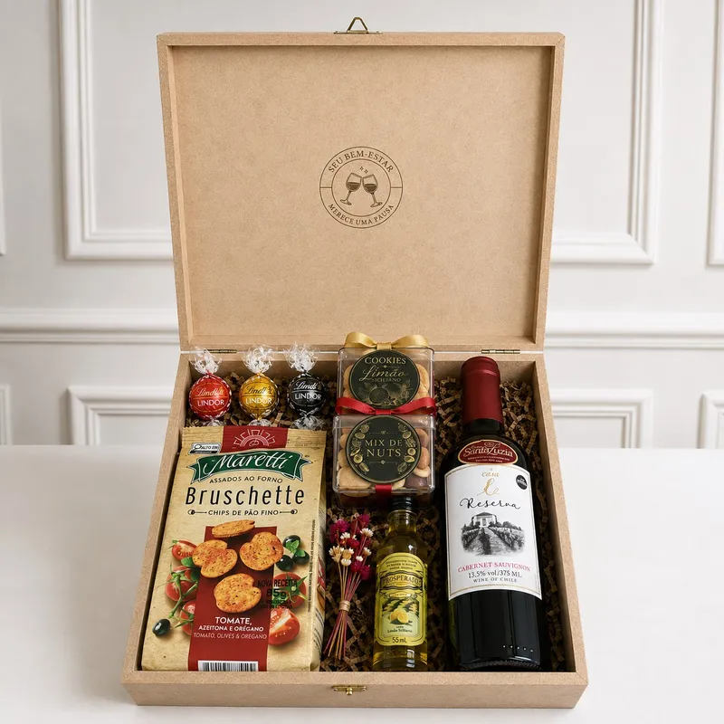 Kit Celebrare Gourmet — Vinho Cabernet Sauvignon, Bruschettes crocantes, Mix de nuts, Cookies de limão siciliano (imagem 1 de 2)