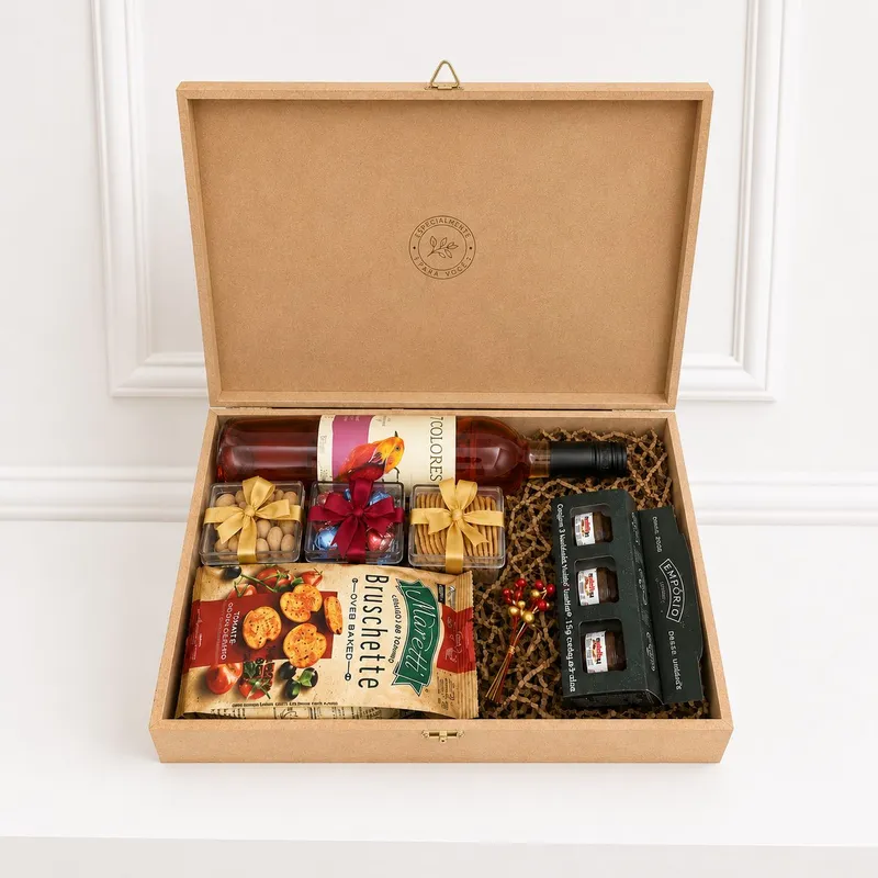 Kit Vinho & Cia — Vinho chileno 7 Colores 750 ml, versões tinto, rosé ou branco, Snacks de arroz Kalassi sem glúten, leves, crocantes e saborosos, Cookies de Limão Siciliano, delicadamente aromáticos, 3 mini geleias St. Dalfour, produzidas na França (imagem 2 de 3)