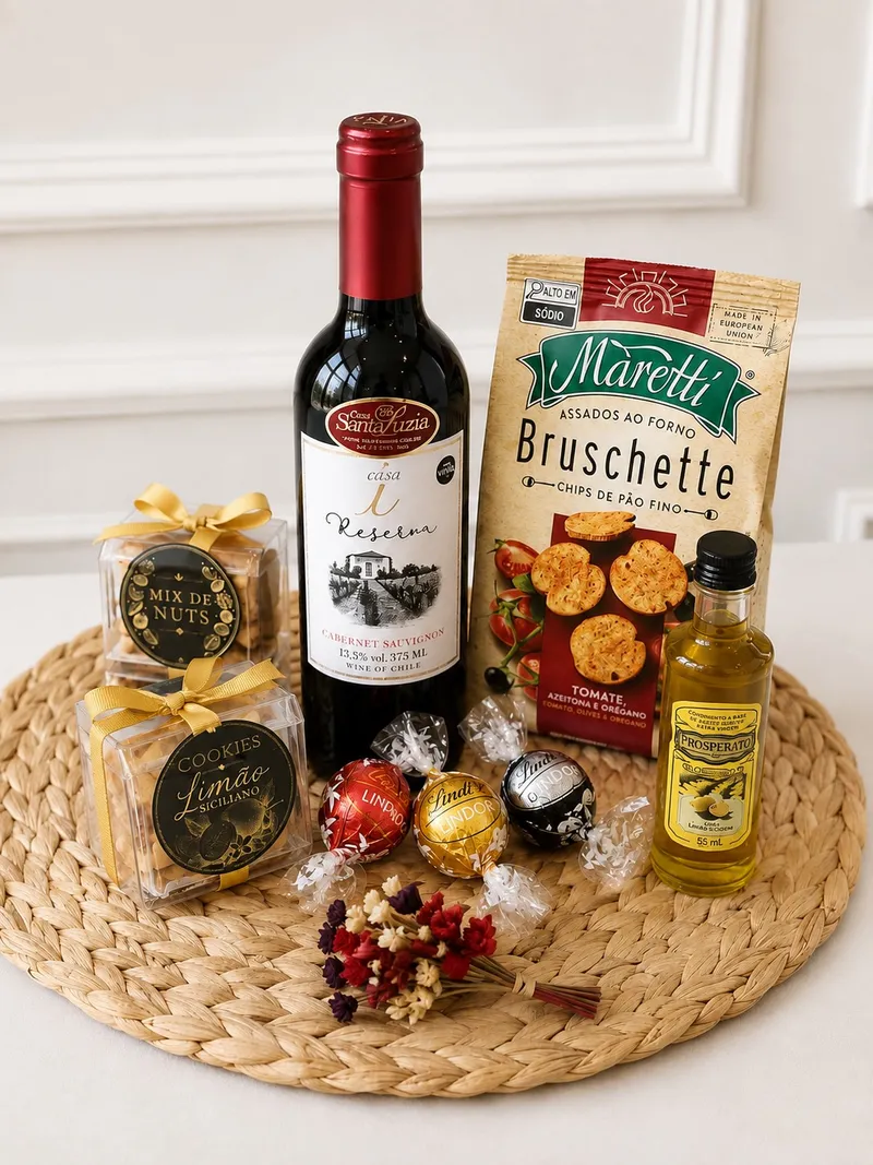 Kit Celebrare Gourmet — Vinho Cabernet Sauvignon, Bruschettes crocantes, Mix de nuts, Cookies de limão siciliano (imagem 2 de 2)