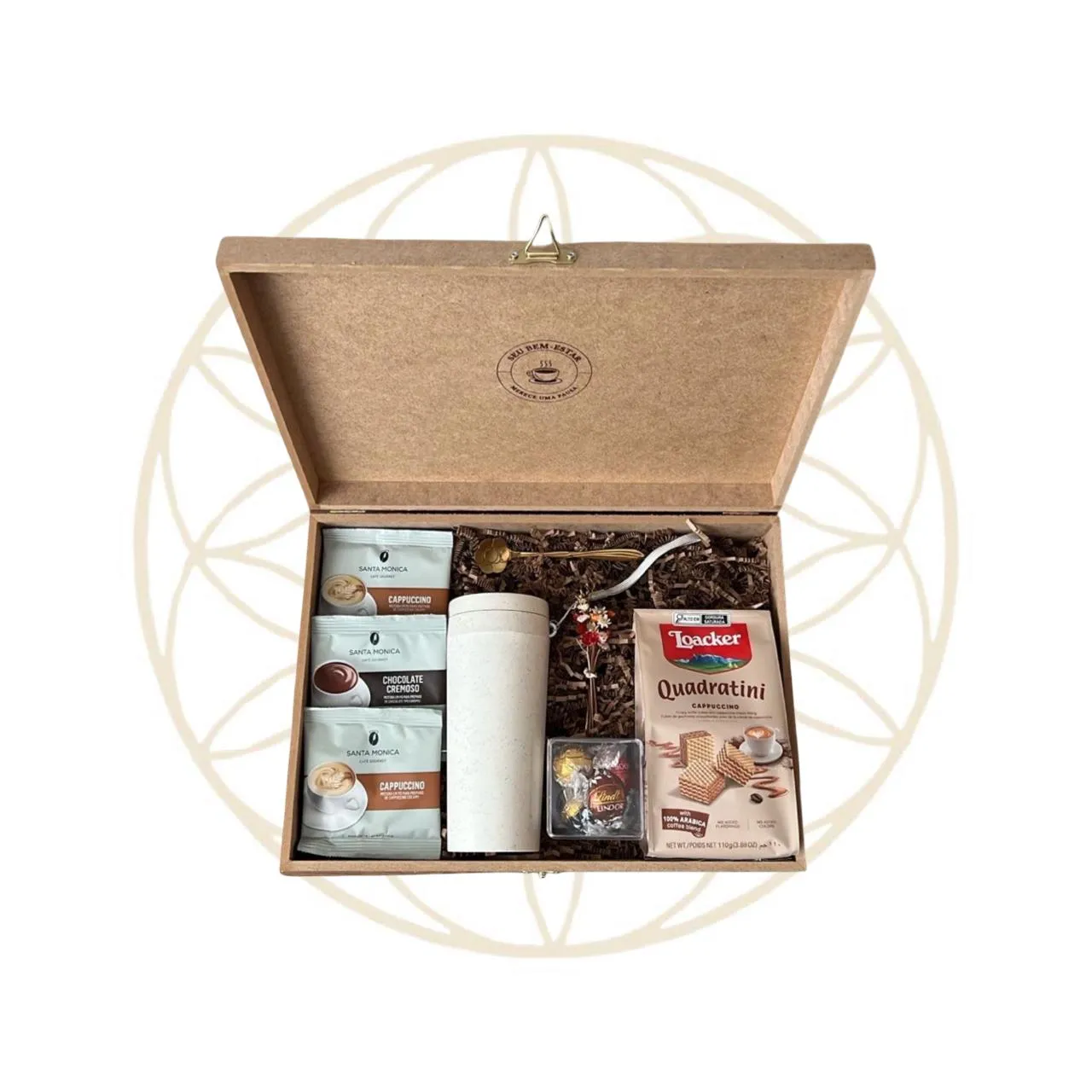 Kit Cappuccino Moments — 2 Sachês Cappuccino, 1 Sachê Chocolate Cremoso, 1 Copo Térmico 310ml, 4 bombons Lindt (imagem 2 de 2)