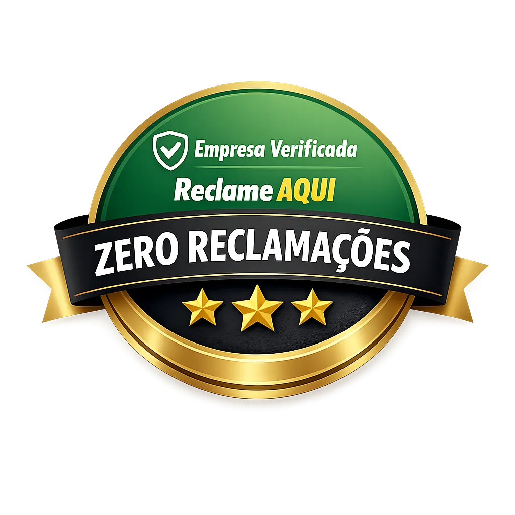 Selo Reclame Aqui, empresa verificada com zero reclamações